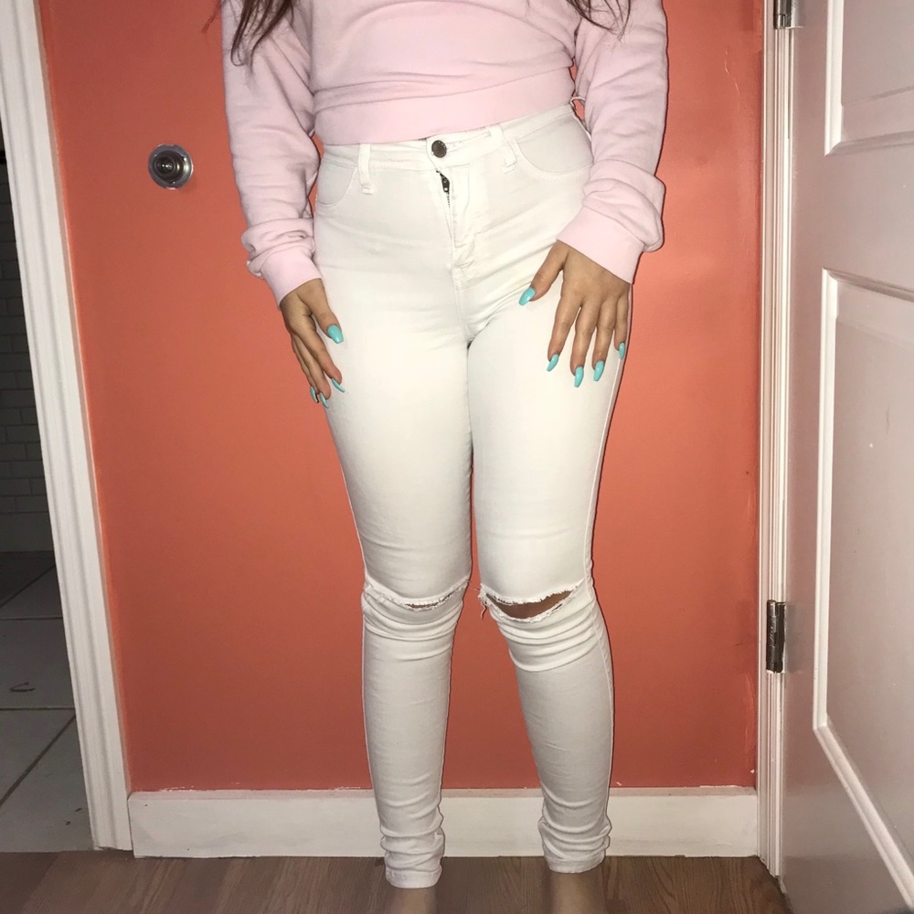 Fashion Nova Canopy Jeans White Size 5